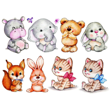 331788zu Baby animals animalute bebelusi imagine comestibila din zahar 20x15cm